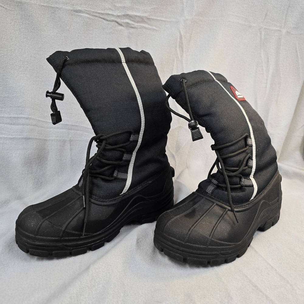 Aleader Mens Black Winter Snow Boots Insulated Waterproof Rubber Lug Sole Size 8
